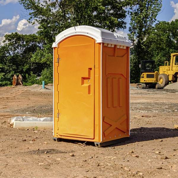 how often are the portable restrooms cleaned and serviced during a rental period in Washington